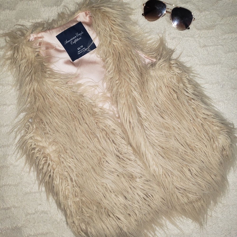 American Eagle fur vest
